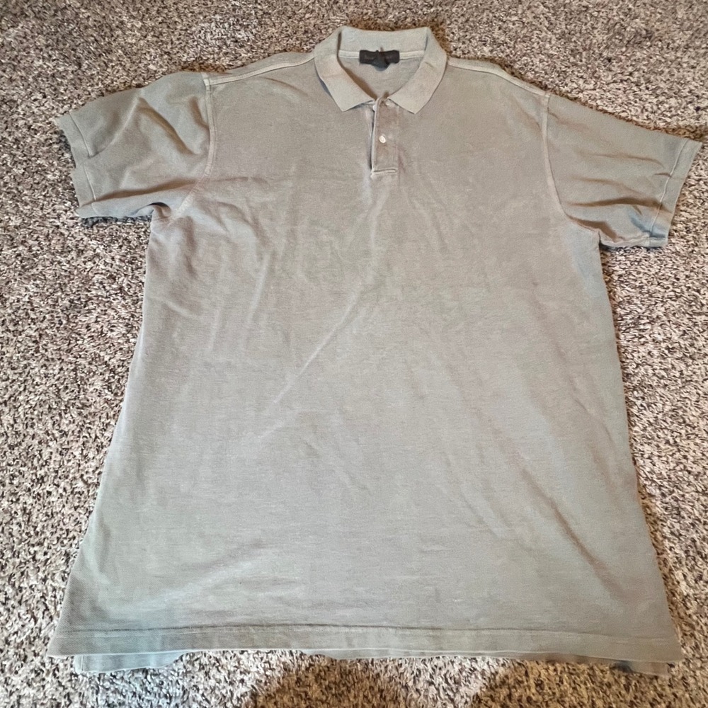 Banana Republic Mens XXL Sage Green 100% Cotton Short Sleeve Pique Polo Shirt